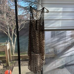 Chic Leopard Print Sheer Dress